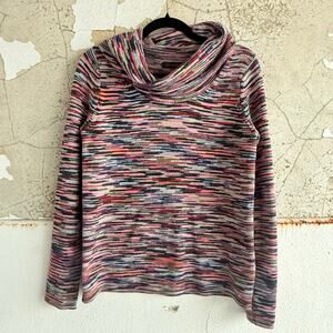 The Limited Striped Sweater Multicolor Space Dye Cowl Neck Womens M Cozy WInter